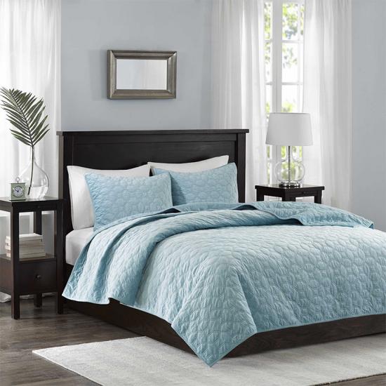 mirotex Diamond Quilted Blue Bedspread Čvrste navlake za krevet