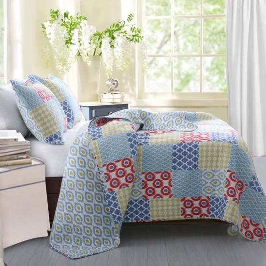 cxmicrotex prošiveni prekrivač s cvjetnim patchwork printom