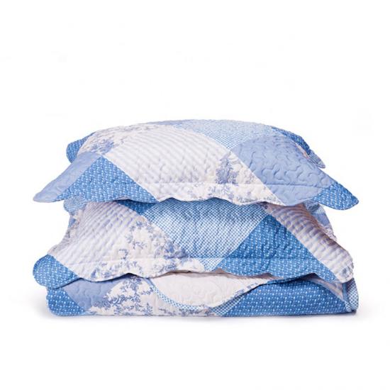 cxmicrotex Komplet popluna s printom plave ruže Patchwork posteljina