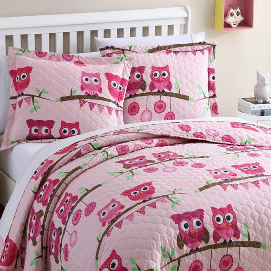 cxmicrotex Owl Pink komplet popluna Kolekcija posteljine za djevojčice