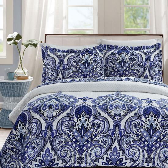 cxmicrotex Blue Damask Pinsonic popluni Prekrivači Pokrivači